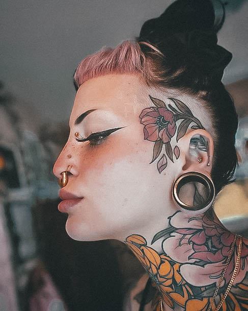 Minimal Head Tattoo For Women