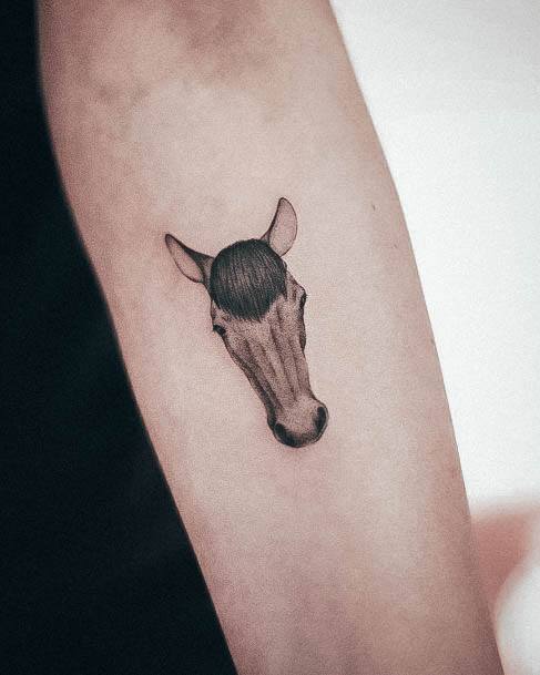 Minimal Horse Tattoo For Women