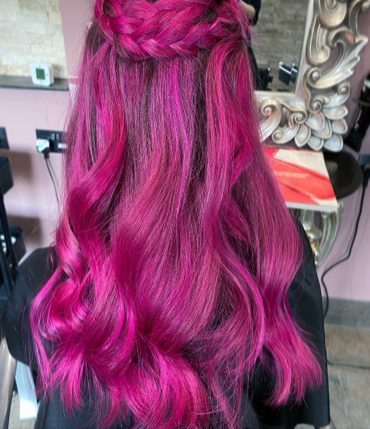 Minimal Hot Pink Hairstyles For Women