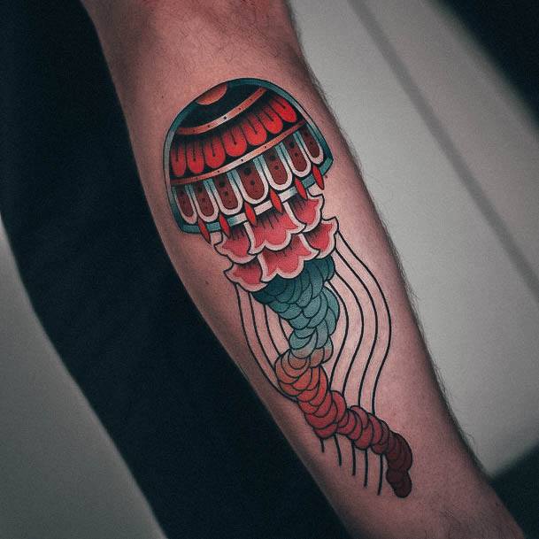 Minimal Jellyfish Tattoo For Women