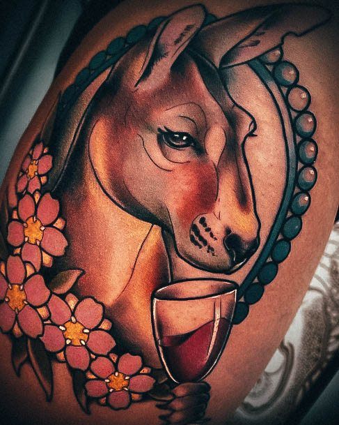 Minimal Kangaroo Tattoo For Women