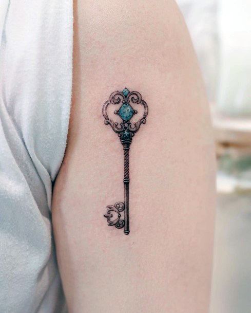 Minimal Key Tattoo For Women