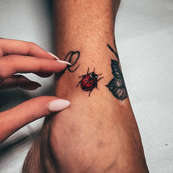 Minimal Ladybug Tattoo For Women