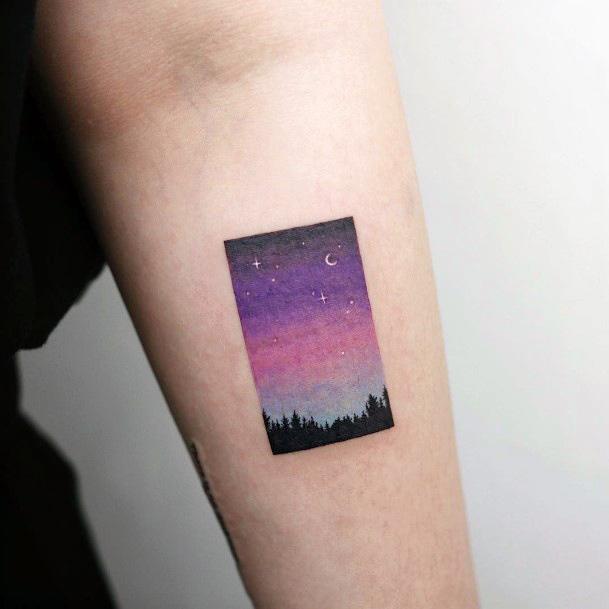 Minimal Landscape Tattoo For Women