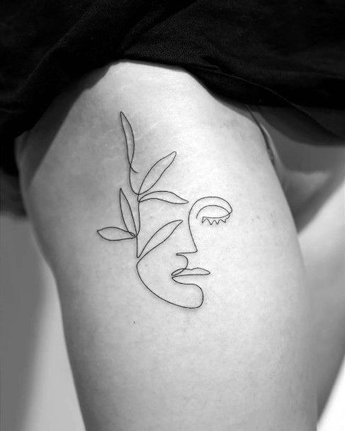 Minimal Leaf Tattoo For Women