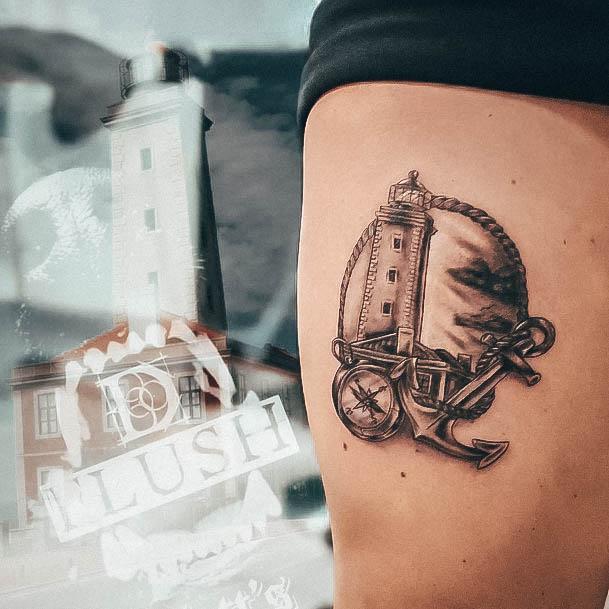 Minimal Lighthouse Tattoo For Women