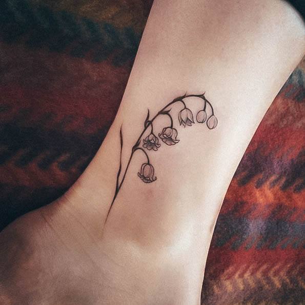 Minimal Lily Of The Valley Tattoo For Women