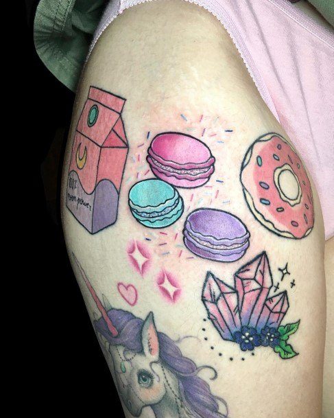 Minimal Macaron Tattoo For Women