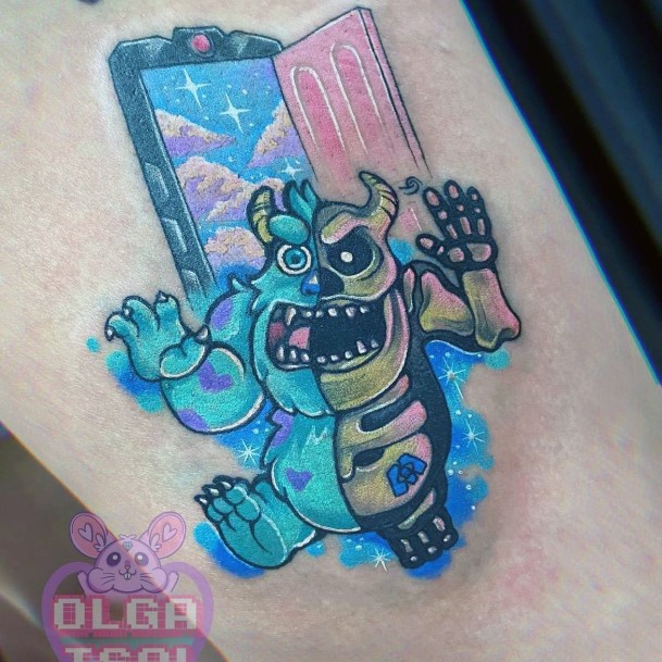 Minimal Monsters Inc Tattoo For Women