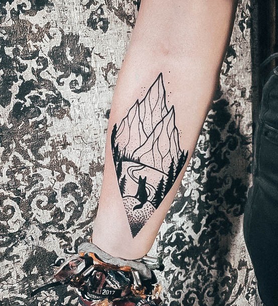 Minimal Mountain Tattoo For Women