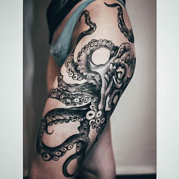 Minimal Octopus Tattoo For Women