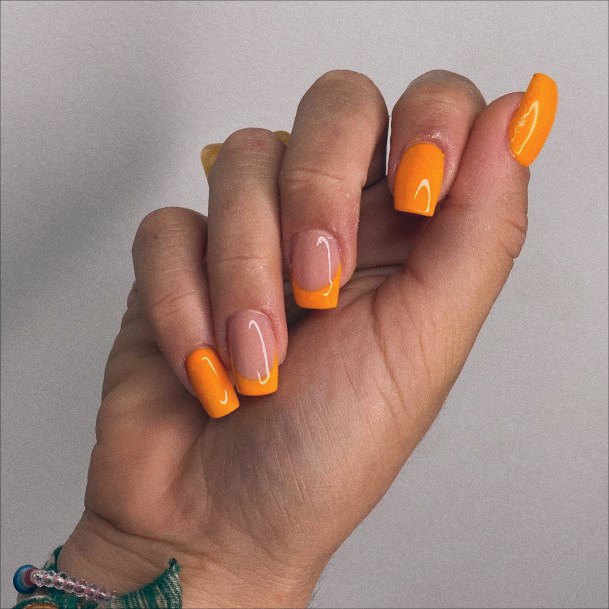 Minimal Orange Nail For Women