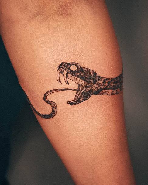 Minimal Ouroboros Tattoo For Women