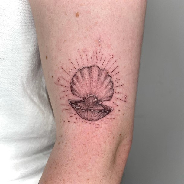 Minimal Oyster Tattoo For Women
