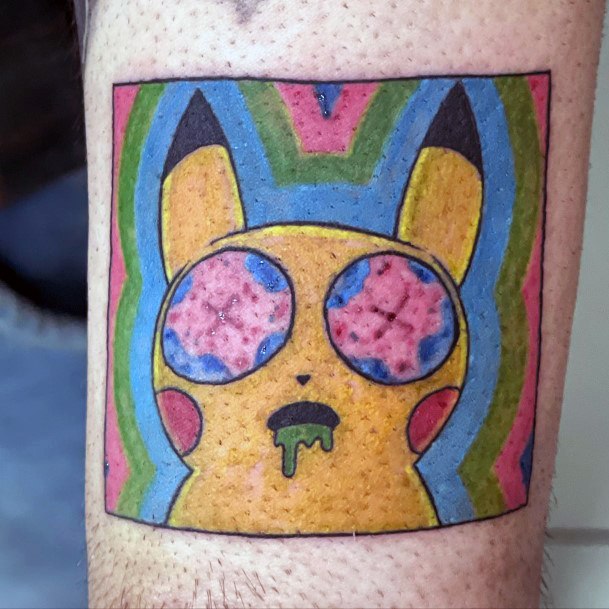 Minimal Pikachu Tattoo For Women