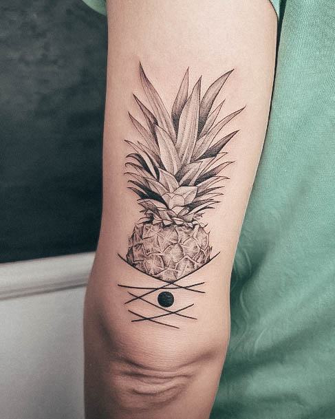 Minimal Pineapple Tattoo For Women