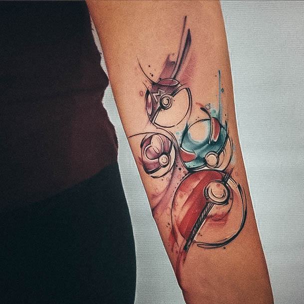 Minimal Pokemon Tattoo For Women