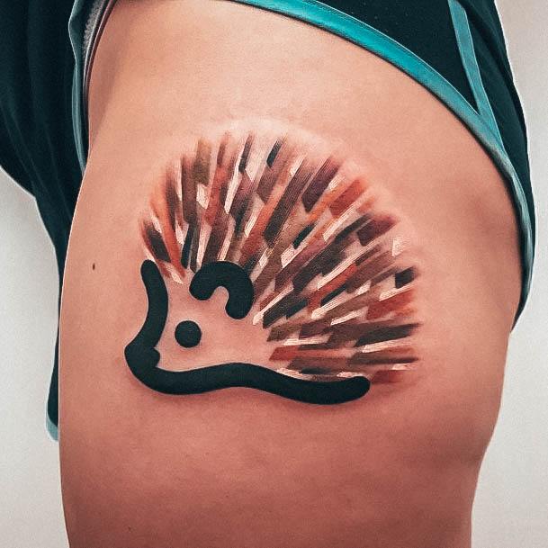 Minimal Porcupine Tattoo For Women