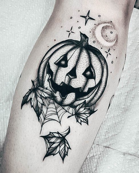 Minimal Pumpkin Tattoo For Women