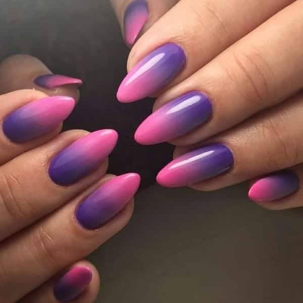 Minimal Purple Ombre Nail For Women