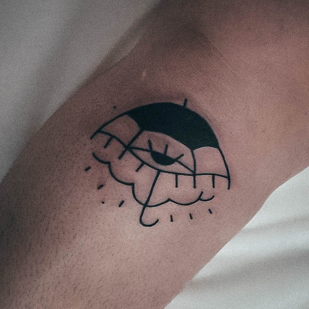 Minimal Rain Tattoo For Women