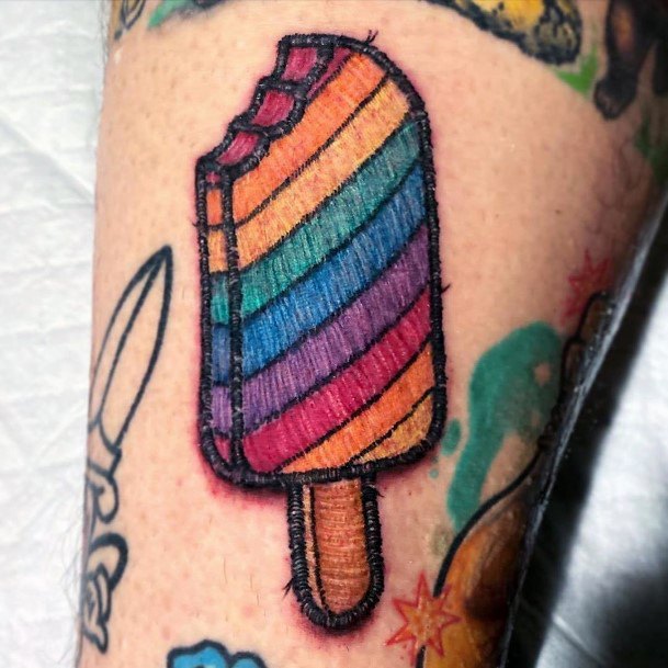 Minimal Rainbow Tattoo For Women