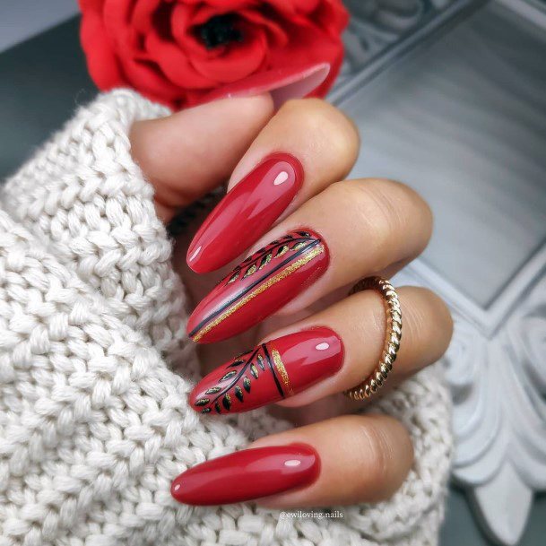 Minimal Red Dress Nail For Women