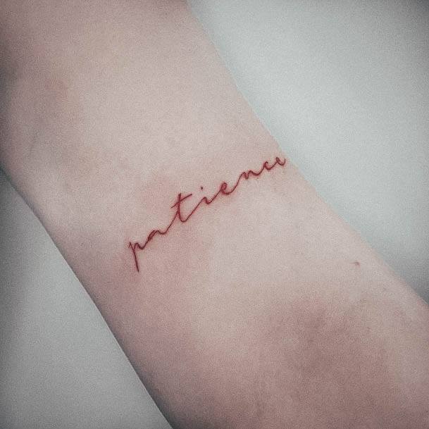 Minimal Red Ink Tattoo For Women