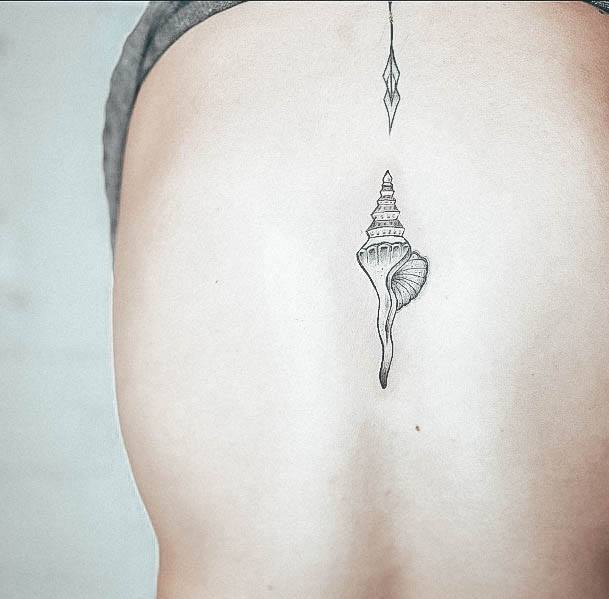 Minimal Seashell Tattoo For Women