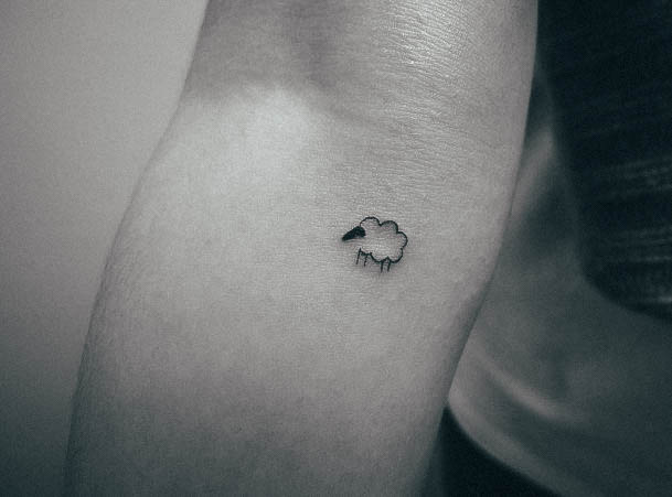 Minimal Sheep Tattoo For Women