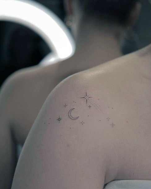 Minimal Shooting Star Tattoo For Women