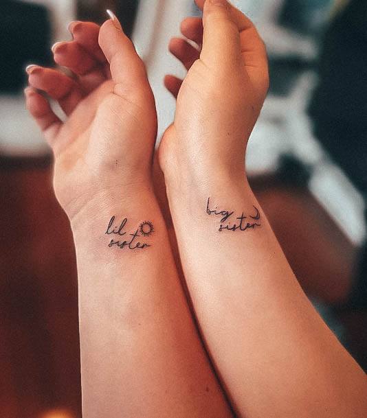 Minimal Sibling Tattoo For Women