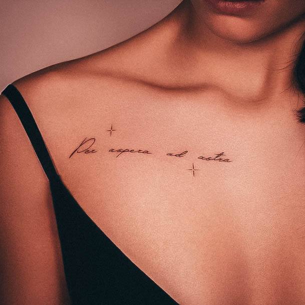 Minimal Small Chest Tattoo For Women