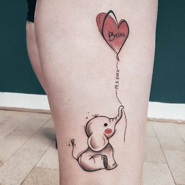 Minimal Small Elephant Tattoo For Women