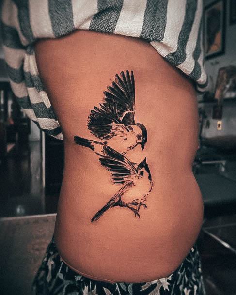 Minimal Small Sparrow Tattoo For Women