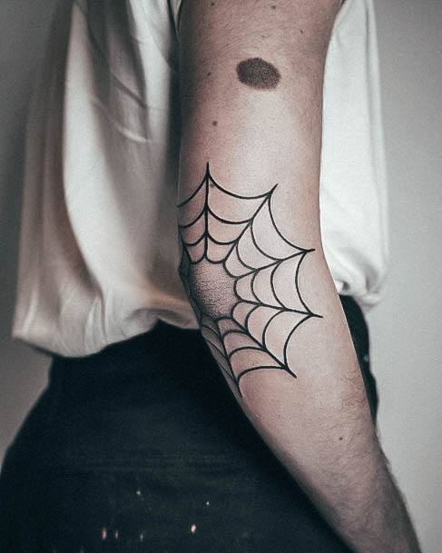 Minimal Small Spider Web Tattoo For Women