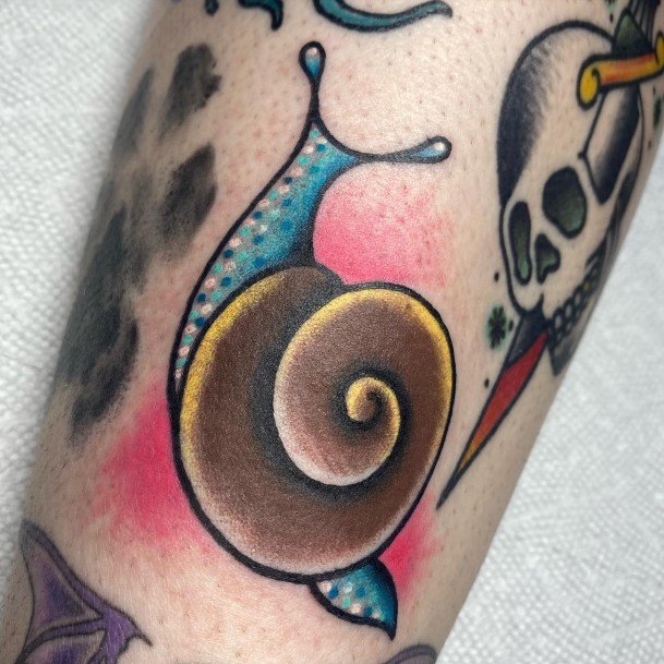 Minimal Snail Tattoo For Women