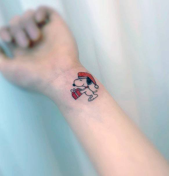 Minimal Snoopy Tattoo For Women