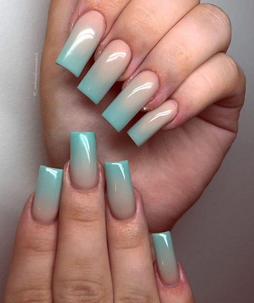 Minimal Square Ombre Nail For Women