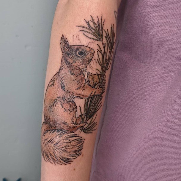 Minimal Squirrel Tattoo For Women