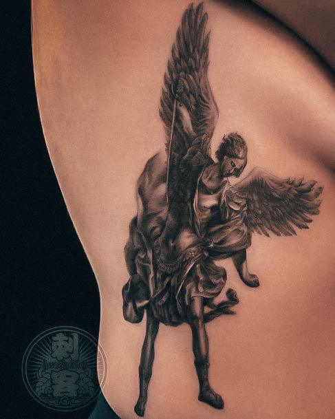 Minimal St Michael Tattoo For Women