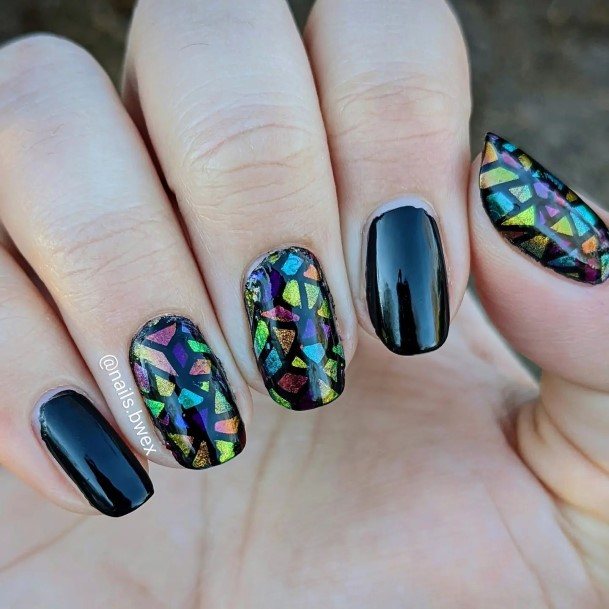 Minimal Stained Glass Nail For Women