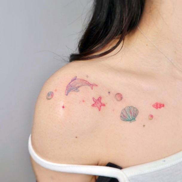 Minimal Starfish Tattoo For Women