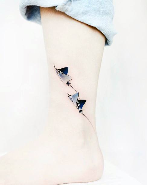 Minimal Stingray Tattoo For Women