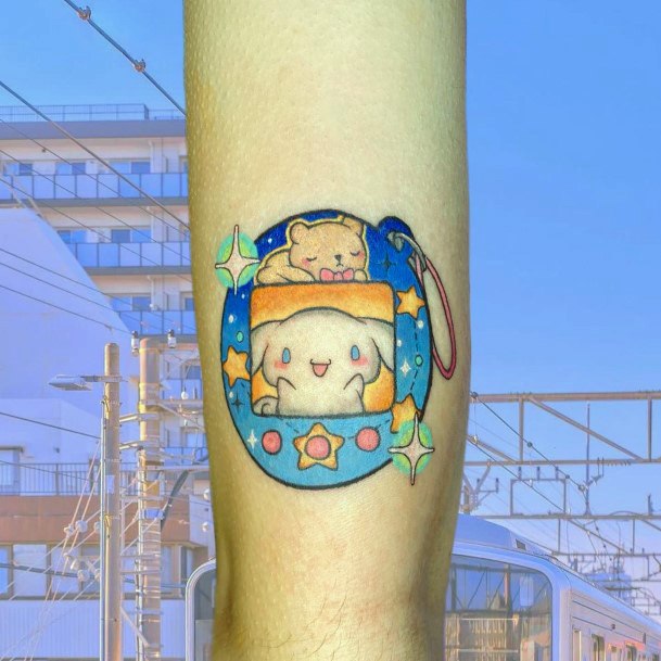 Minimal Tamagotchi Tattoo For Women