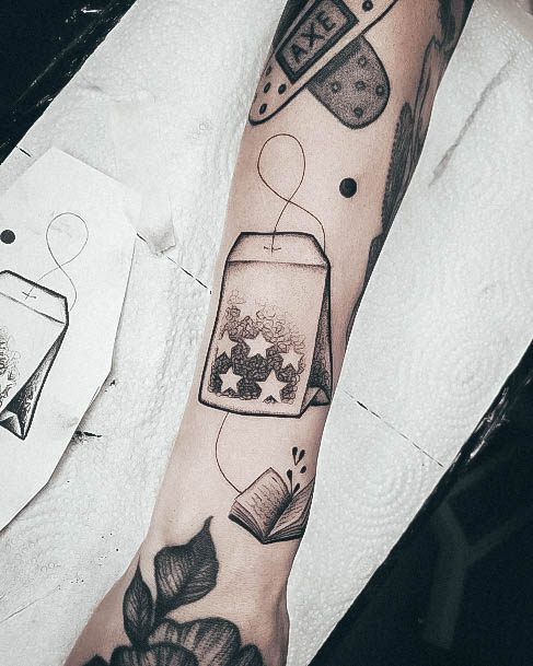 Minimal Tea Tattoo For Women