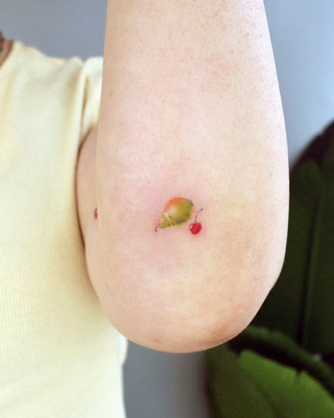 Minimal Tomato Tattoo For Women