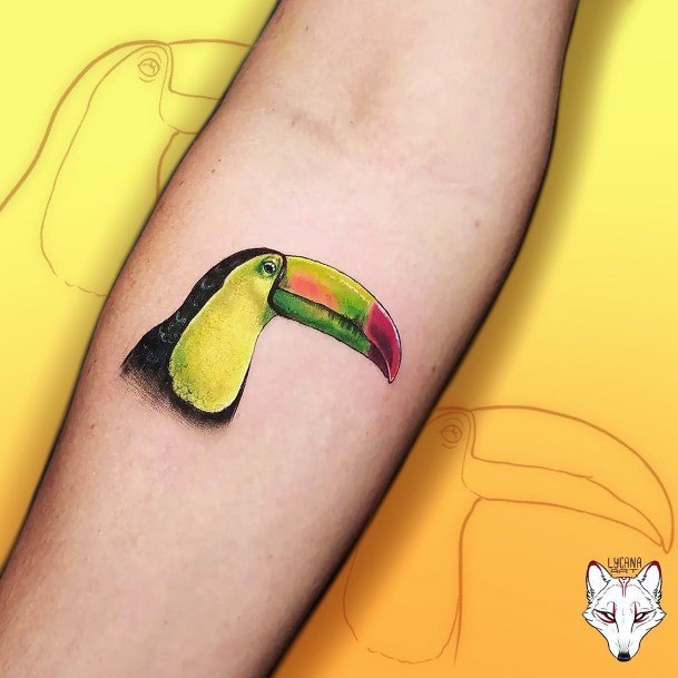 Minimal Toucan Tattoo For Women