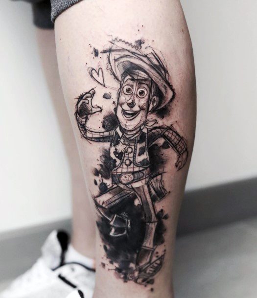 Minimal Toy Story Tattoo For Women