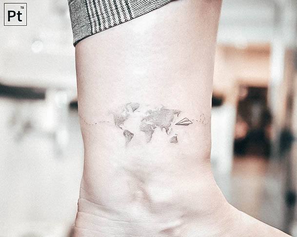 Minimal Travel Tattoo For Women